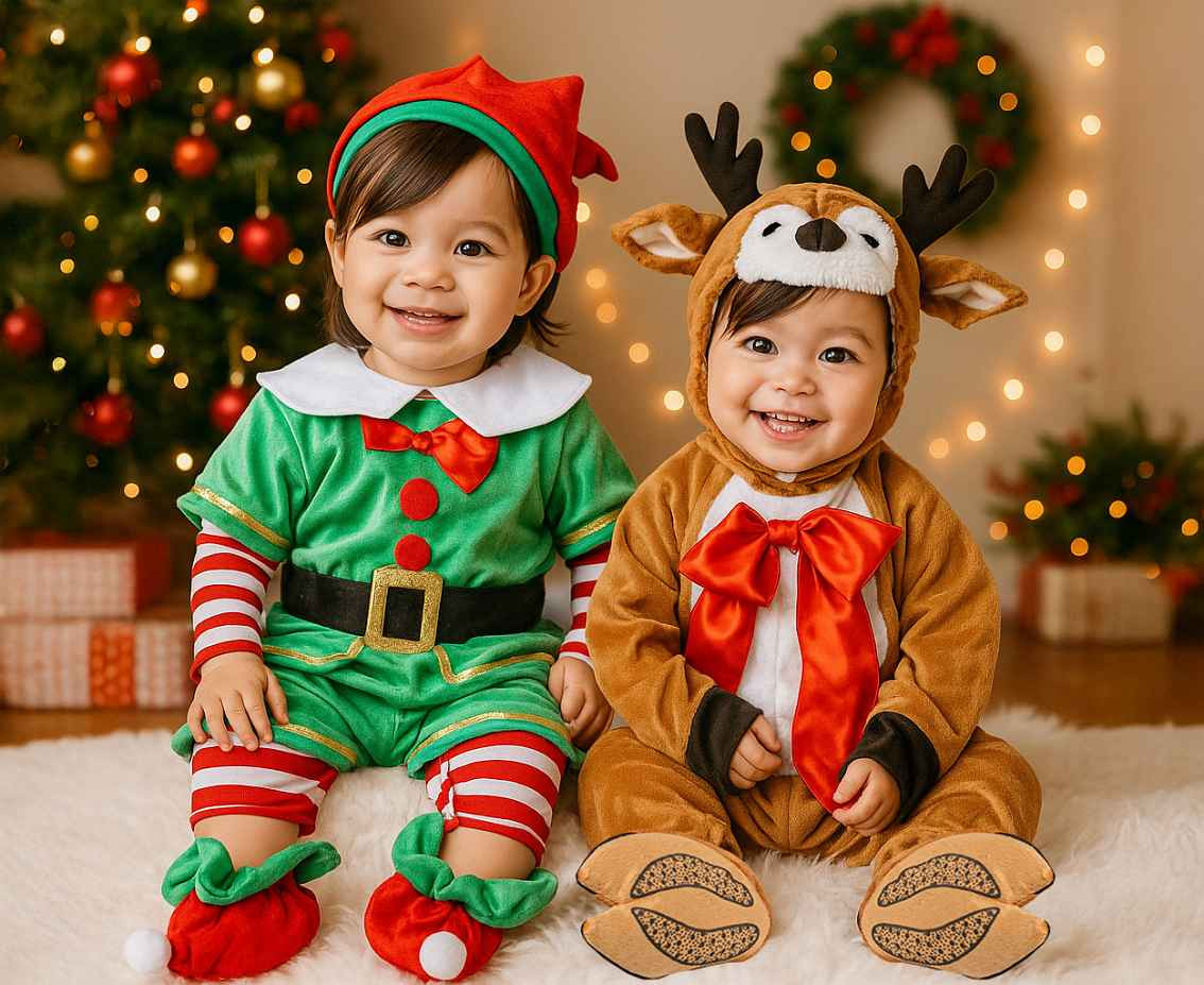 Role play-set for child Little Elf (jumpsuit, hood, belt, shoes), size 92/104 cm